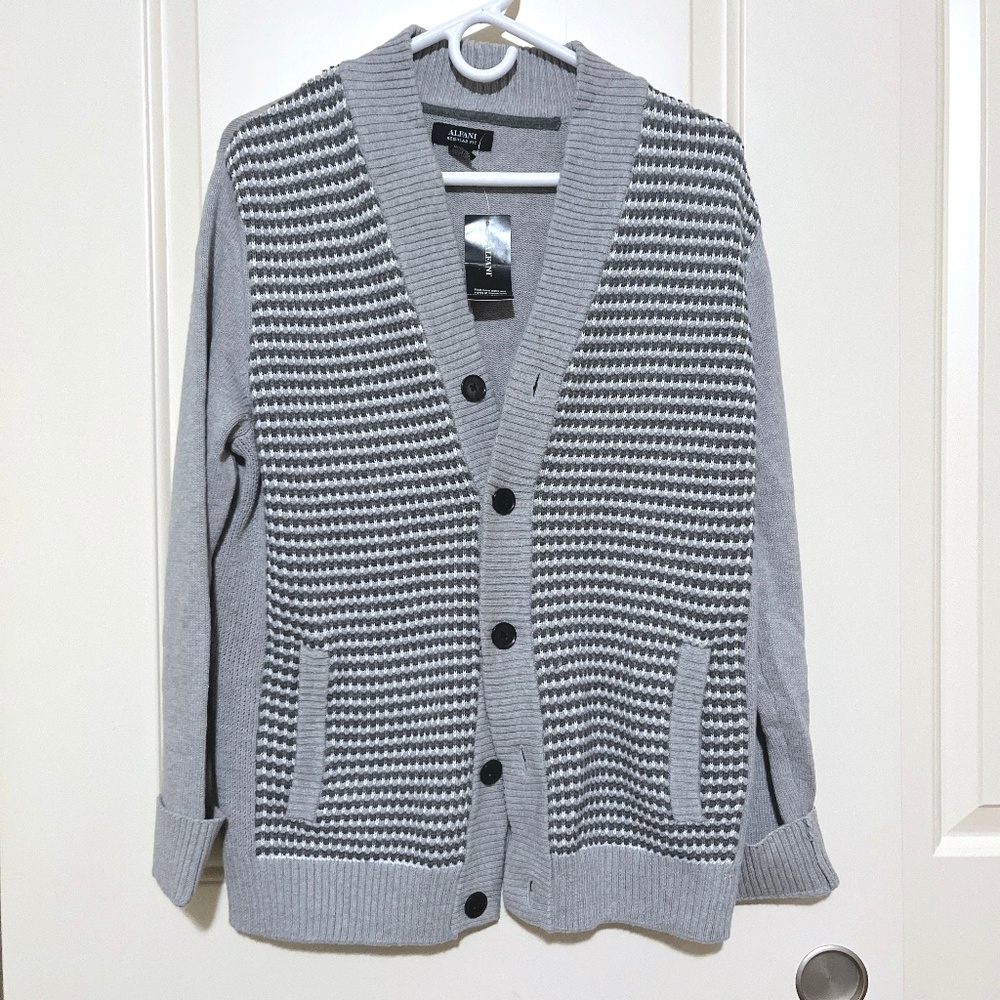 NWT Men Alfani Button Up Knitting Cardigan size S